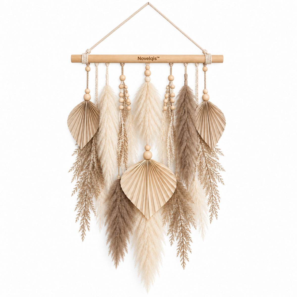 Novelqis™ Neutral Pampas Fan Wall Hanging