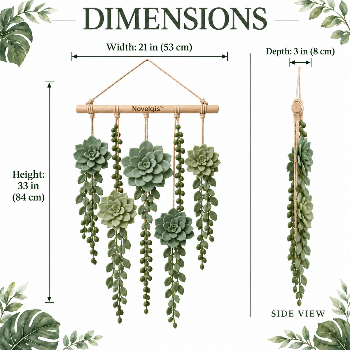 Novelqis™ Succulent Rosette Wall Hanging