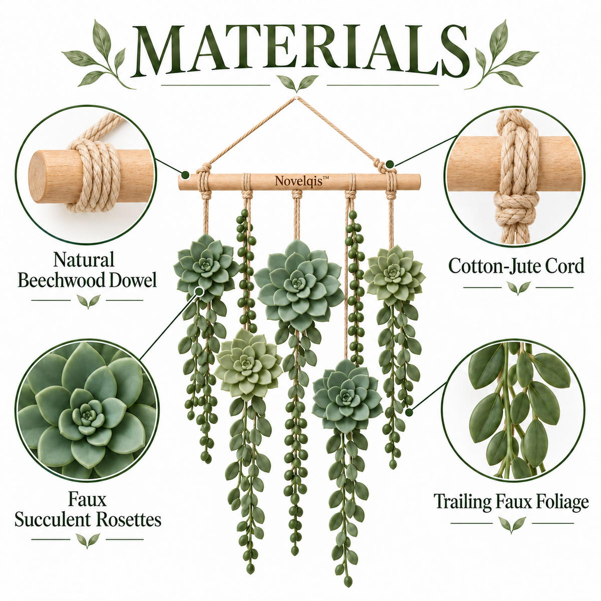 Novelqis™ Succulent Rosette Wall Hanging