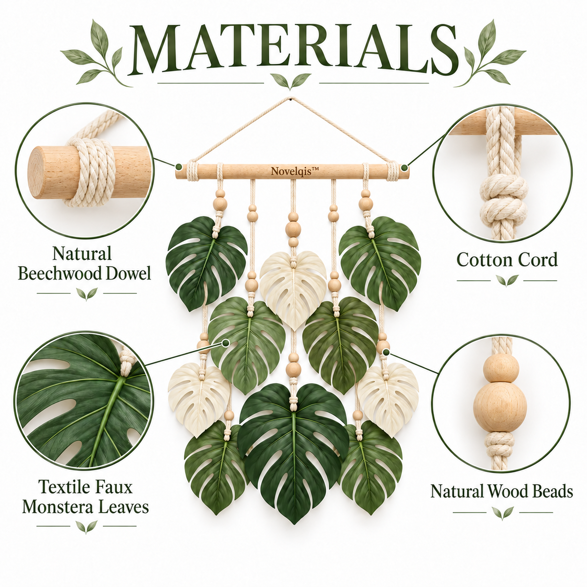 Novelqis™ Monstera Leaf Wall Hanging