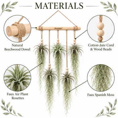 Novelqis™ Air Plant & Spanish Moss Wall Hanging