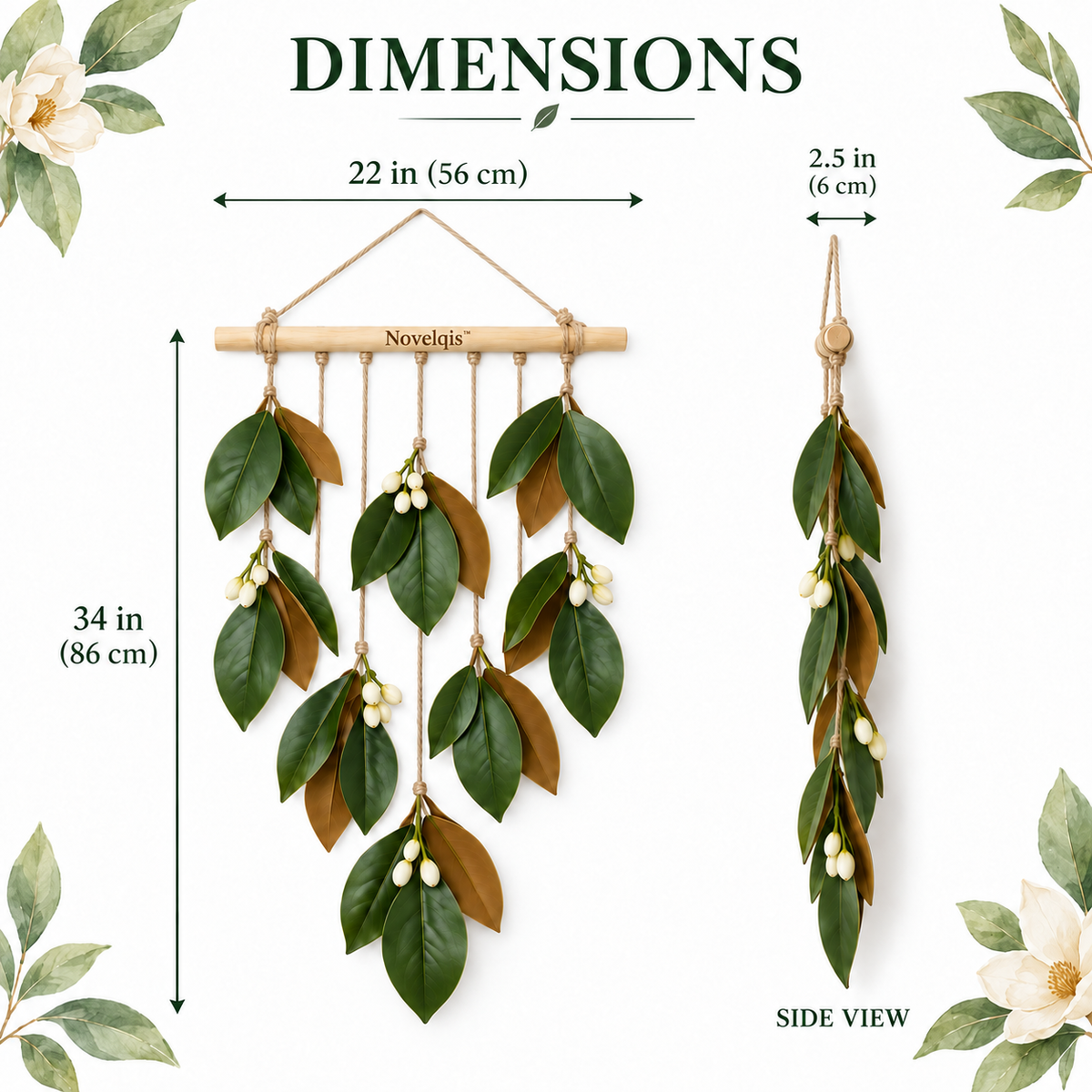 Novelqis™ Magnolia Leaf Wall Hanging