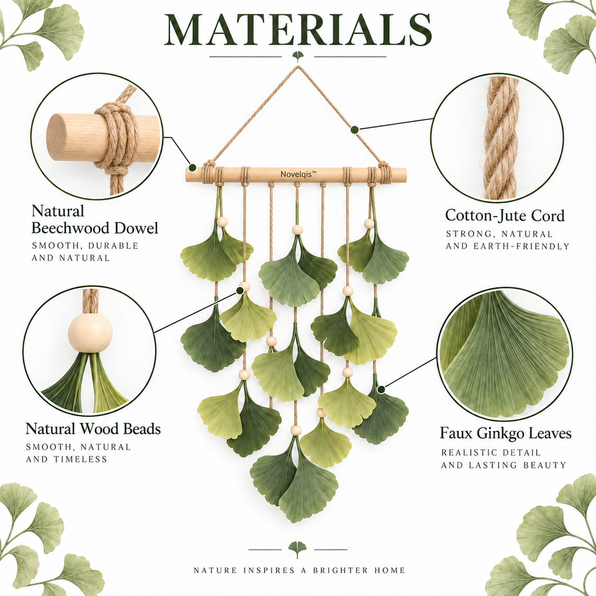 Novelqis™ Ginkgo Leaf Wall Hanging